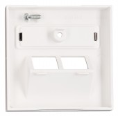 Masca 2*RJ45,cu fereastra de etichetare, alba