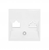 Masca pentru priza 1xRJ45 TOOLLESS LINE, alb