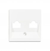 Masca pentru priza 2xRJ45 TOOLLESS LINE, alb