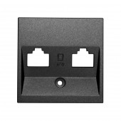 Masca pentru priza 2xRJ45 TOOLLESS LINE, antracit