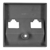Masca pentru priza 2xRJ45 TOOLLESS LINE, antracit