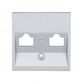 Masca pentru priza 2xRJ45 TOOLLESS LINE, argintiu