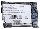 Masca pentru priza TV, tip HSAT, cu 4 decupaje, argintiu