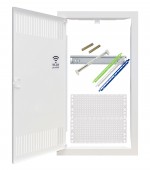 Media combi-enclosure frame and door, vertical 3-rows