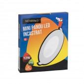 Mini Panou LED Rotund Alb ST 12W 2700K IP40 - NOVELITE