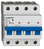 Miniature Circuit Breaker (MCB) AMPARO 6kA, B 32A, 4-pole