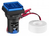 Multimetru, 22.5mm, 0-100A, 50-500VAC, albastru, drept.
