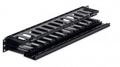 Organizator cabluri 19, 1U, plastic, negru RAL9005