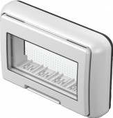 Outdoor surface mount box IP55, 4M, transparent lid, white