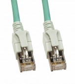 Patchcablu Cat6a cu LED ecranat RJ45 albastru-aqua 10GB 0,5m