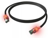 Patchcablu Cat6a cu LED ecranat RJ45 negru 10GB 7,5m