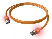 Patchcablu Cat6a cu LED ecranat RJ45 portocaliu 10GB 2m