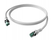 Patchcablu Cat.6a push pull ecranat RJ45 alb , LS0H, 1m