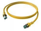 Patchcablu Cat.6a push pull ecranat RJ45 galben ,LS0H, 3m