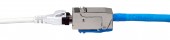 Patchcablu Cat.6a push pull ecranat RJ45 gri 10GB, LS0H, 1m