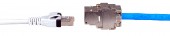 Patchcablu Cat.6a push pull ecranat RJ45 gri 10GB,LS0H, 0,5m