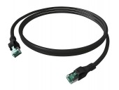 Patchcablu Cat.6a push pull ecranat RJ45 negru , LS0H, 1m