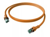 Patchcablu Cat6a push pull ecranat RJ45 portocaliu,LS0H,7,5m
