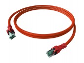 Patchcablu Cat.6a push pull ecranat RJ45 rosu ,LS0H, 3m