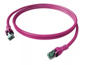Patchcablu Cat.6a push pull ecranat RJ45 violet , LS0H, 1m