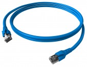 Patchcablu Cat.6a/10GB ecranat RJ45,LS0H,albastru 0,5m