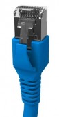Patchcablu Cat.6a/10GB ecranat RJ45,LS0H,albastru 1m