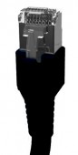 Patchcablu Cat.6a/10GB ecranat RJ45,LS0H,negru 1m