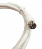 Patchcablu coaxial S4H, 2xF-Quick  >90dB, alb,  2,5m