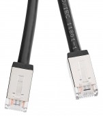 Patchcord ecranat Cat.6a RJ45S 10GB, PE OUTDOOR, negru,15.0m