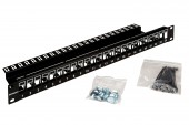 Patchpanel 19 24 porturi(SFA)(SFB) goale,1UH,negru,scurt