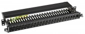 Patchpanel negru glisant gol 1U, pt. 24 module SFA/SFB