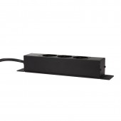 PDU 10, 3x Schuko, 1U, cablu 2m, Negru, ALU