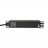 PDU 10, 3x Schuko, 1U, cablu 2m, Negru, ALU