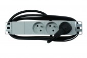 PDU 10, 3x UTE, profil ALU 1U, cablu conexiune 2m, RAL7035