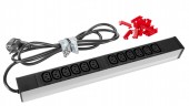 PDU 19, 12xIEC C13, profil ALU 1U, cablu conexiune 2m,negru