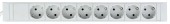 PDU 19, 8xSchuko, profil PVC 1,25U, cablu conex.2m, RAL7035