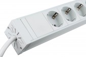 PDU 19, 8xSchuko, profil PVC 1,25U, cablu conex.2m, RAL7035