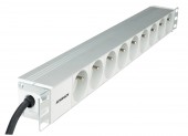 PDU 19, 9xUTE, profil PVC 1U, cablu conexiune 2m,RAL7035