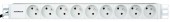 PDU 19, 9xUTE, profil PVC 1U, cablu conexiune 2m,RAL7035