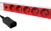 PDU 19 ptUPS, 8xUTE Rosu, Sig 10A, ALU 1U, cabl C14,RAL7035
