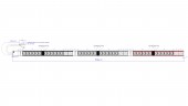 PDU Vertical 36xC13, 6xC19 3 m fara fisa, AL, 16A 400V
