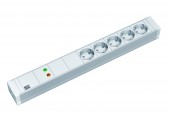PDU19' 5xSchuko Alb, 2 m fisa Schuko, PVC,prot., filtru