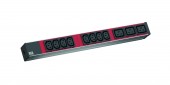 PDU19' 8XC13 + 3XC19, 2m fisa C20 si AL- Negru- prize Rosii