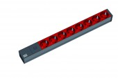 PDU19' 8xSchuko, 2 m fisa C14, AL- Negru, prot. fuzibil 10A