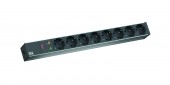 PDU19' 8xSchuko, 2 m fisa Schuko, AL- Negru,prot.
