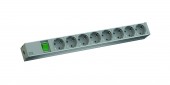 PDU19' 8xSchuko, 2m fisa Schuko, AL, intrerupator, 438,5 mm