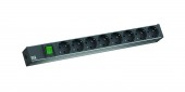 PDU19' 8xSchuko,2m fisa Schuko si AL Negru, intr., 438,5 mm