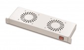 Placa 19” cu 2 ventilatoare, 1U, comutator ON/OFF, RAL7035
