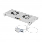 Placa 19” cu 2 ventilatoare, 1U, termostat analogic, RAL7035