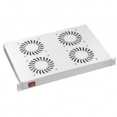 Placa 19” cu 4 ventilatoare, 1U, comutator ON/OFF, RAL7035